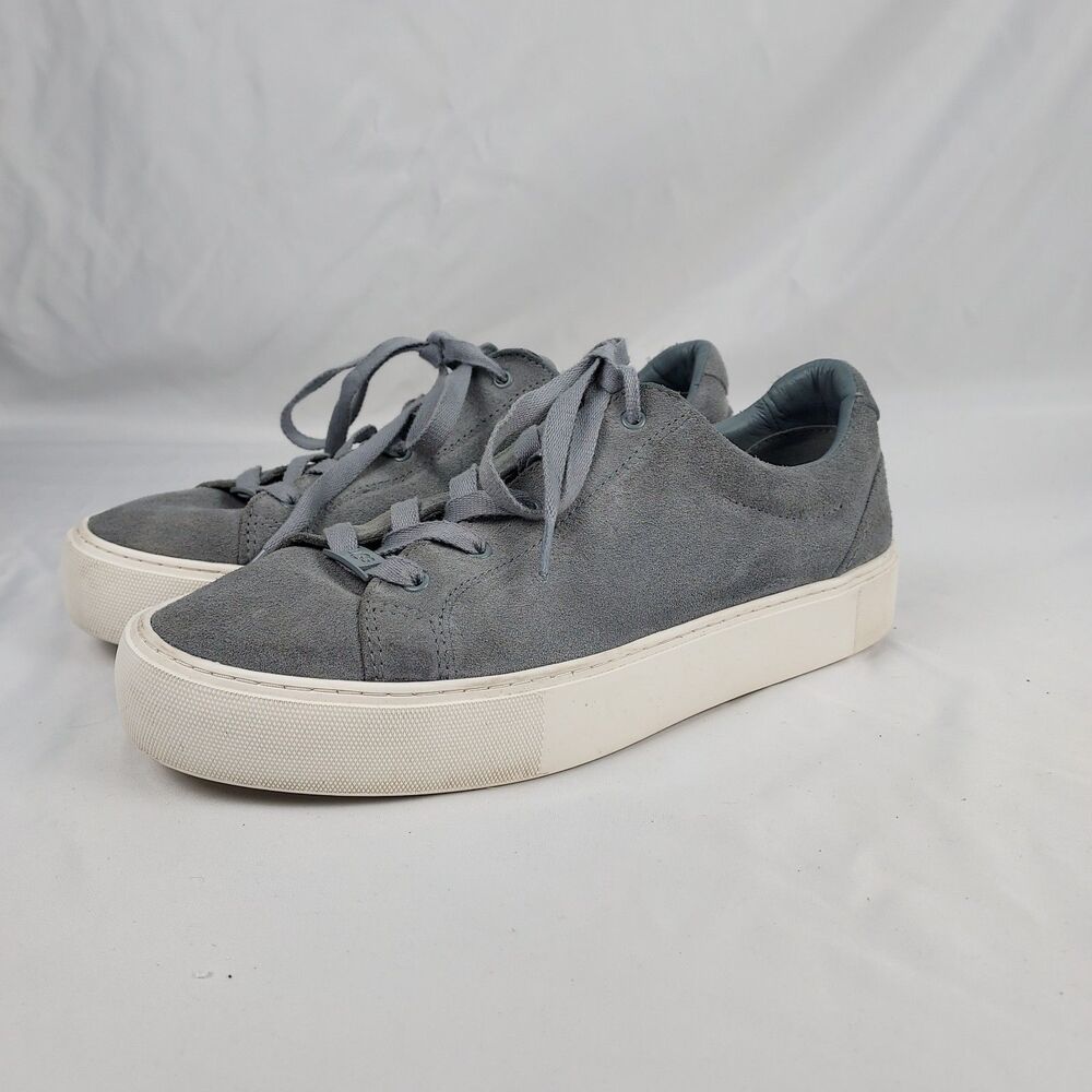 UGG Gray Suede Sneakers Womens 10 Low Top Lace Up Casual Comfort Shoes